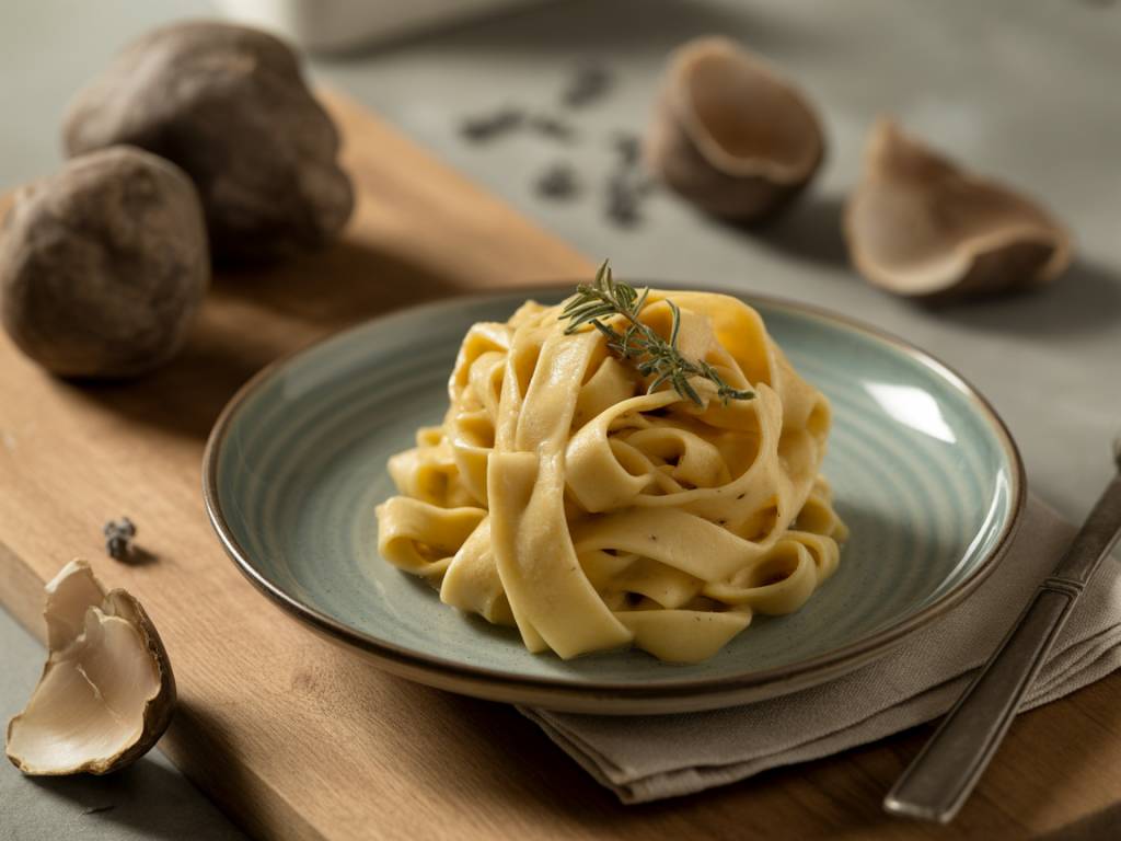 Tagliatelles à la truffe le simple art des pâtes à la crème de truffe noire